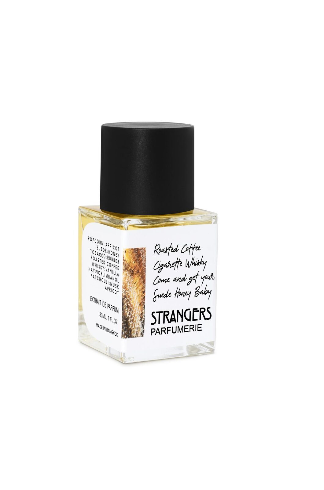 Roasted Coffee Cigarette Whiskey Come and get your Suede Honey, Baby